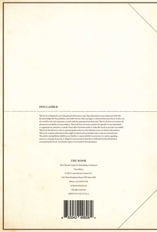 The Book. The Ultimate Guide to Rebuilding a Civilization
